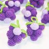2pcs Handmade Crochet Grape Keychain - Purple Knitted Hanging Decoration with Green Leaves, Artifical Crocheted Fruits