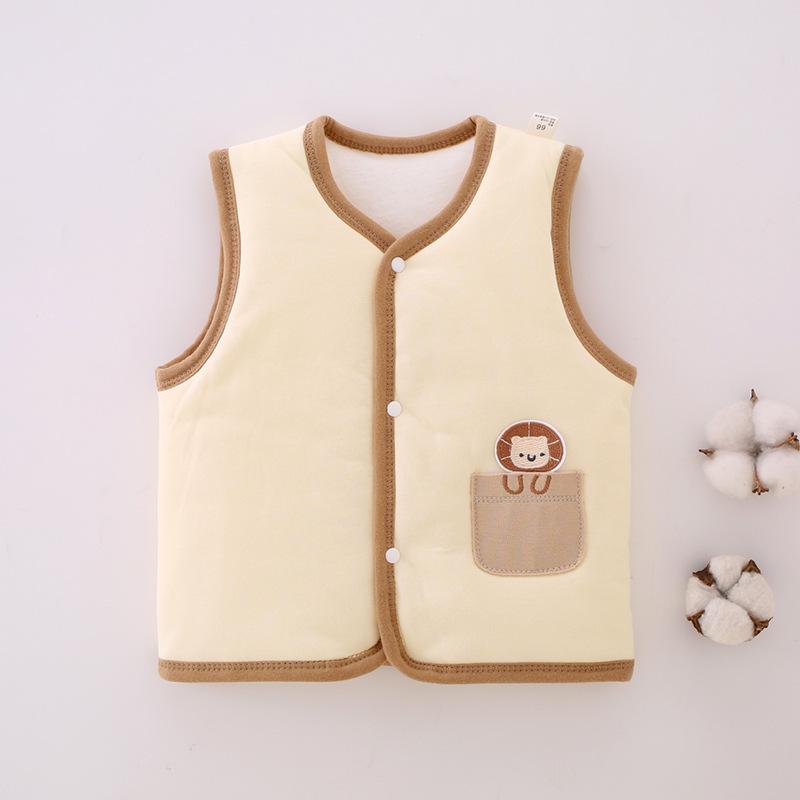Jingqi Quilted Sleeveless Warm Vest for Newborns - Boys and Girls, Spring & Autumn Season