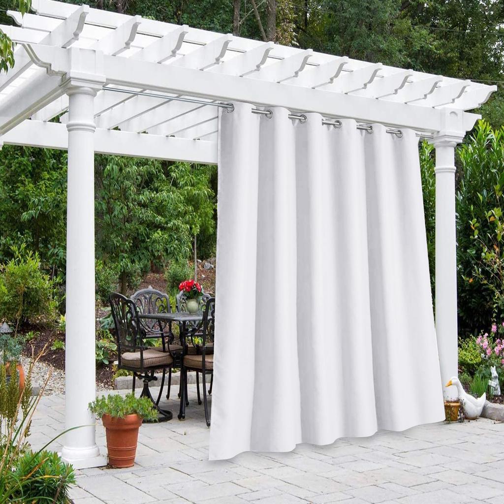 2PC Curtains Home Modern Simple   Color   Cloth Outdoor Waterproof Sunscreen Anti UV High   Black Silk 132cm * 183cm