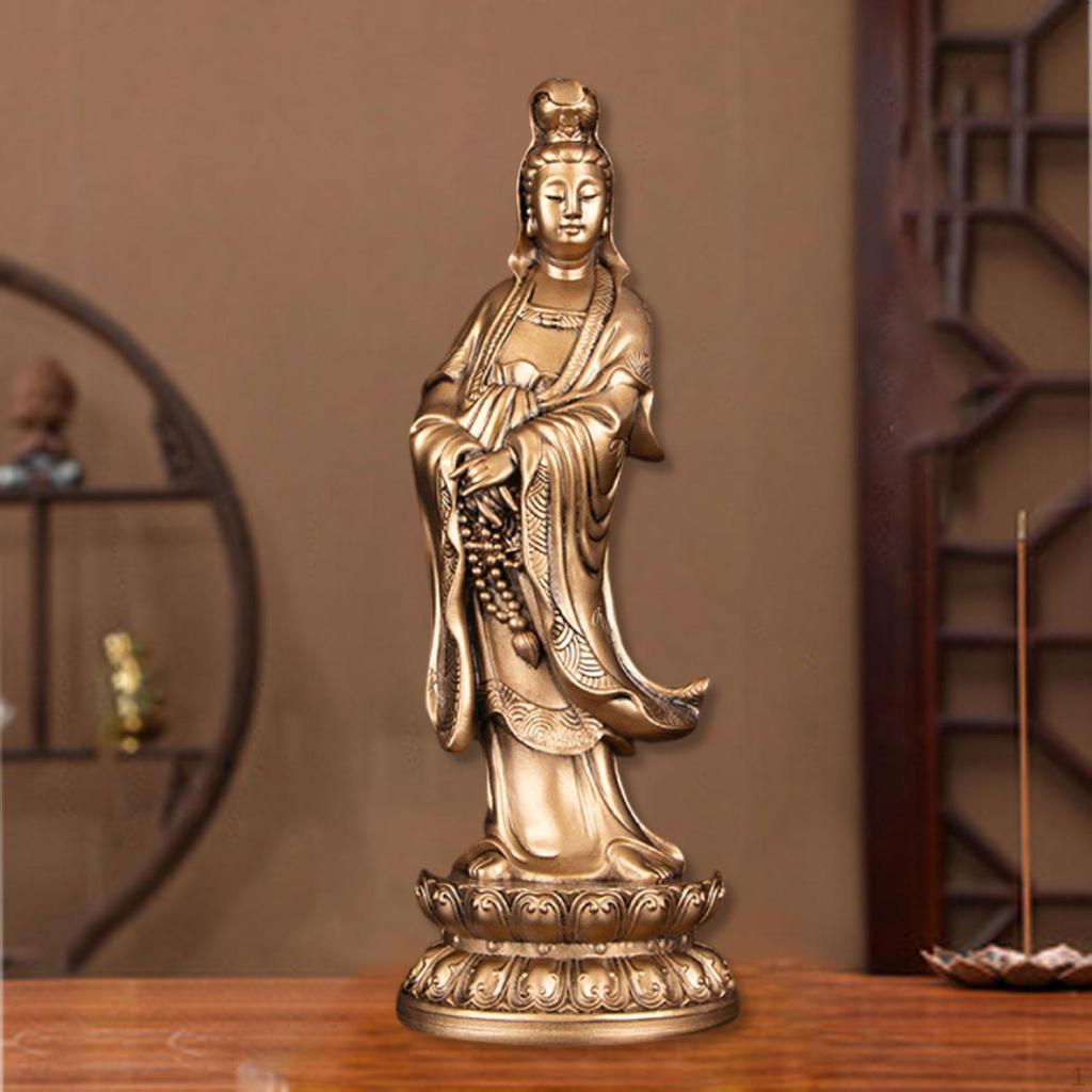 Posąg Guan Yin Chińska Dekoracja Buddyjska Figurka Kuanyin Rzeźba Kobiety Buddy Feng Shui dla