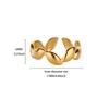 Luxury Zircon Leaf Heart Rings For Women Stainless Steel Gold Color Geometric Open Ring 2025 New Fashion Wedding Couple Zircon