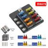 8 Ways 10 Ways Blade Fuse Block 32V 100A Fuse Box Holder M5 Stud With LED Indicator Light Circuit Insurance For Auto Car Marine