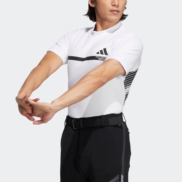 Adidas Logo Solid Color Short Sleeve Shirt Men Shirts White HS8996