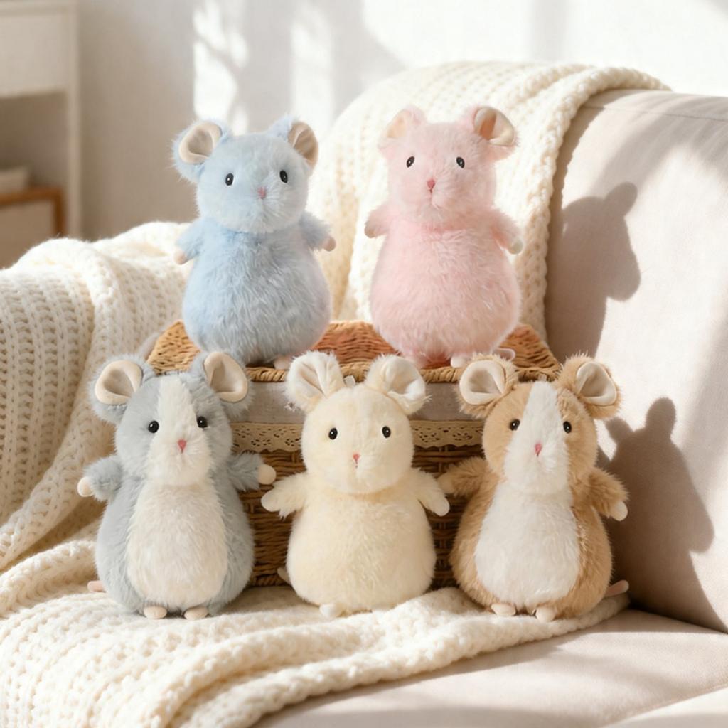 Adorable Fancy Rat Plush Toy Cuddly Soft Stuffed Pet Rat Plushie for Girls Boys Birthday Xmas Gift Snuggle Companion Hoom Decor