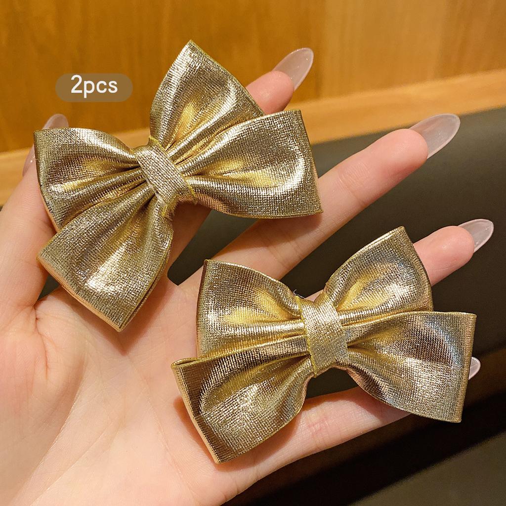 4 gold and silver bow hair clips, fashionable hair accessories suitable for daily use
