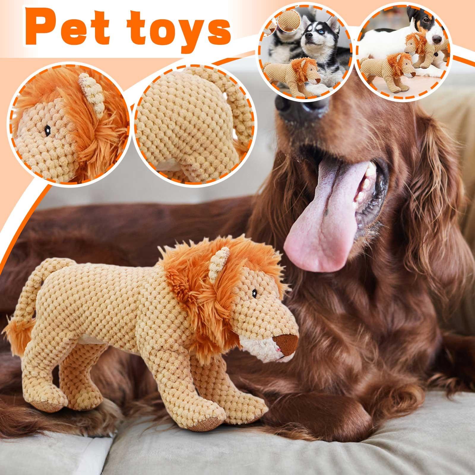 

Неразрушимые игрушки для собак, интерактивные игрушки для собак, жевательные игрушки, неразрушимые пищащие игрушки для собак, мягкие плюшевые игрушки для игр и дрессировки One Size бежевый