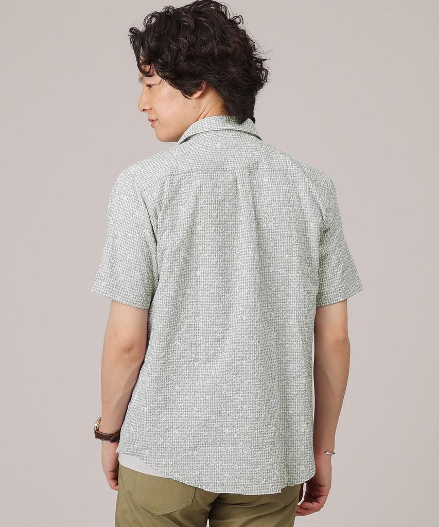 Takeo Kikuchi Men's Ripple Casual Shirt (Solid, Check, Botanical Pattern) 07081511, Red (261) 04 (LL)