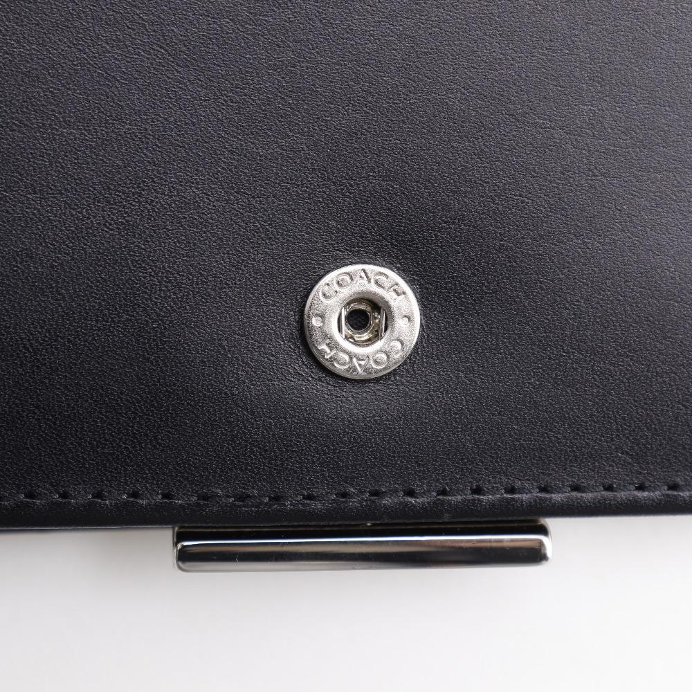 COACH logo Bi-Fold Wallet Gamaguchi black Calfskin Women Used