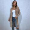 Womens Oversized Crochet Cable Knit Hooded Cardigan Long Sleeve Loose Fit Sweater In Solid Colors