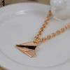Men's Xmas Gift Jewelry Paper Plane Airplane Pendant Chain Charm Necklace