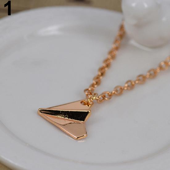 Men's Xmas Gift Jewelry Paper Plane Airplane Pendant Chain Charm Necklace