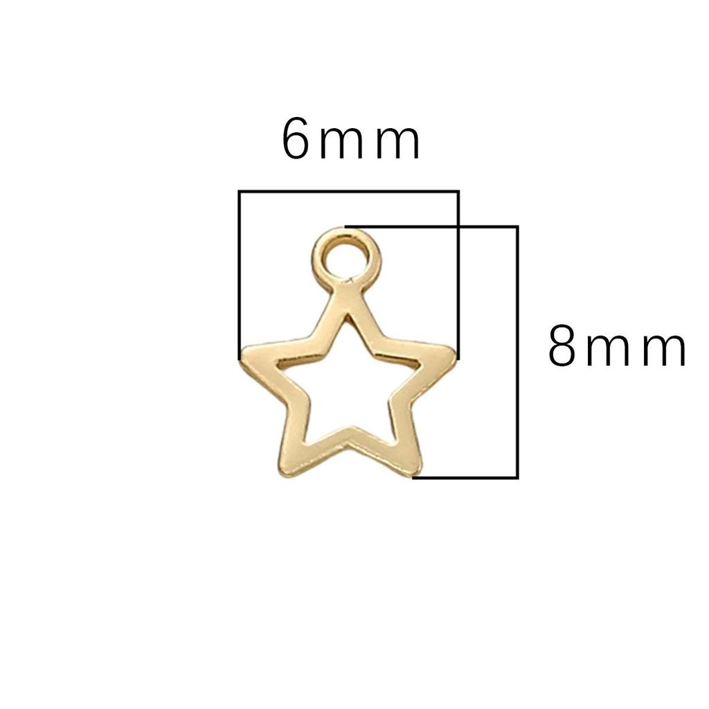 10pcs 6mm Brass Tiny Star Charms for Earring Bracelet DIY Jewelry Findings Making
