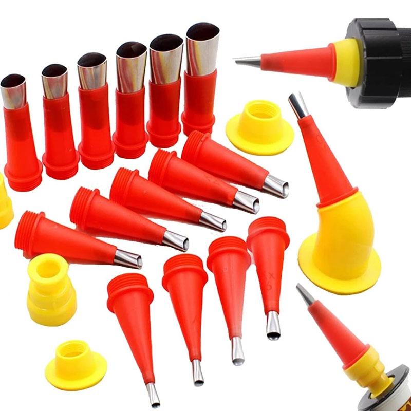 15 Pcs Silicone Caulking Nozzle Applicator Tool Kit Stainless Steel Finisher Set