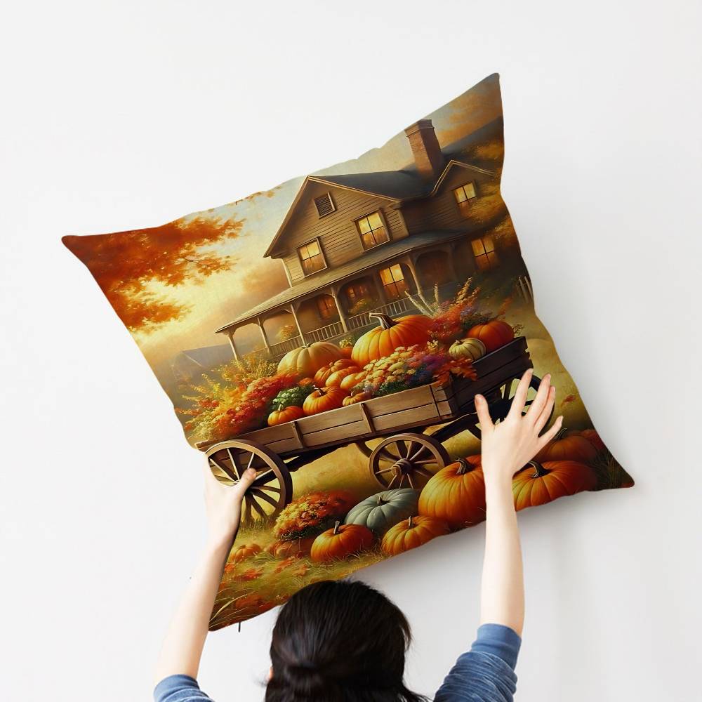 Autumn Harvest Festival Fall Leaf Pillowcases Home Bedding Decorative Pillow Cover Wedding Super Soft Pillow Case