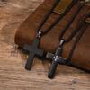 Dainty Zircon Cross Necklaces for Men Boys,Stainless Steel Plain Cross Pendant Necklaces,Hip Hop Cool Birthday Father Gifts
