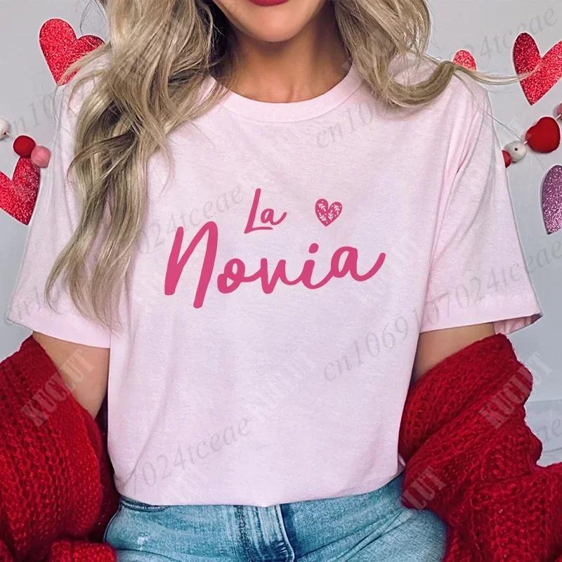 Team Bride Bridesmaid T-Shirt Spanish Girls Bachelorette Hen Party for Women Blouses Single Farewell Tops Bridal Wedding Tees