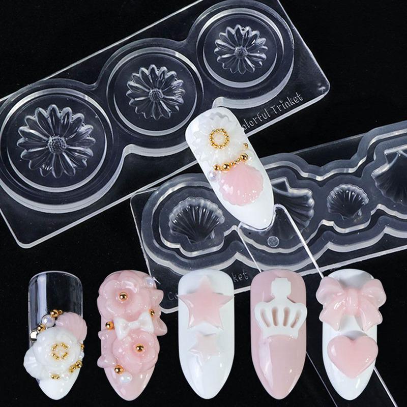 Buy Nail Silicone Mold 3D Carved Mold Mini Diamond Nail Art Decor DIY