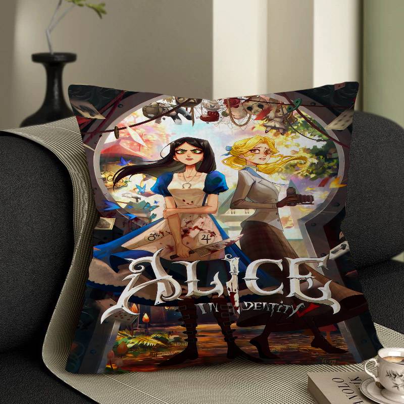 A-Alice M-Madness R-Returns Vintage Pillow Case Cushion Cover Car Throw Pillow Case For Sofa Car Christmas Gift 40x40cm 45x45cm