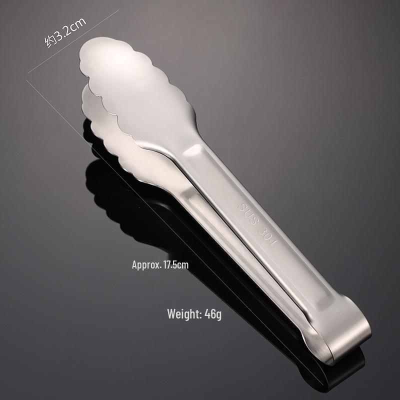 304 Edelstahl Einteilige Sandgestrahlte Lebensmittelzange für Küche, Grill, Steak und Buffet.