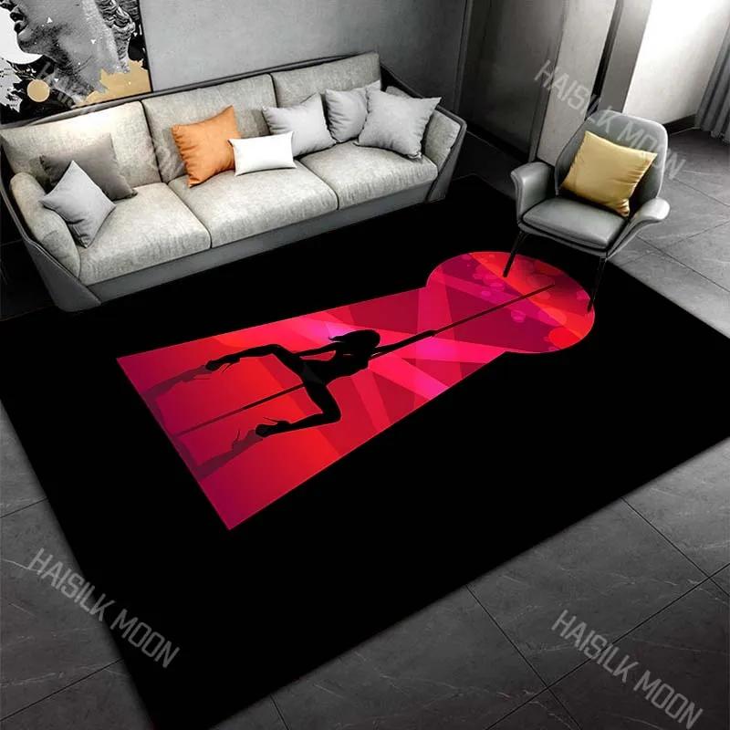 Pole Dance Art Print Cartoon Carpet Rug for Living Room Bedroom Sofa Home Decor Area Rug Non-slip Mat for Gifts