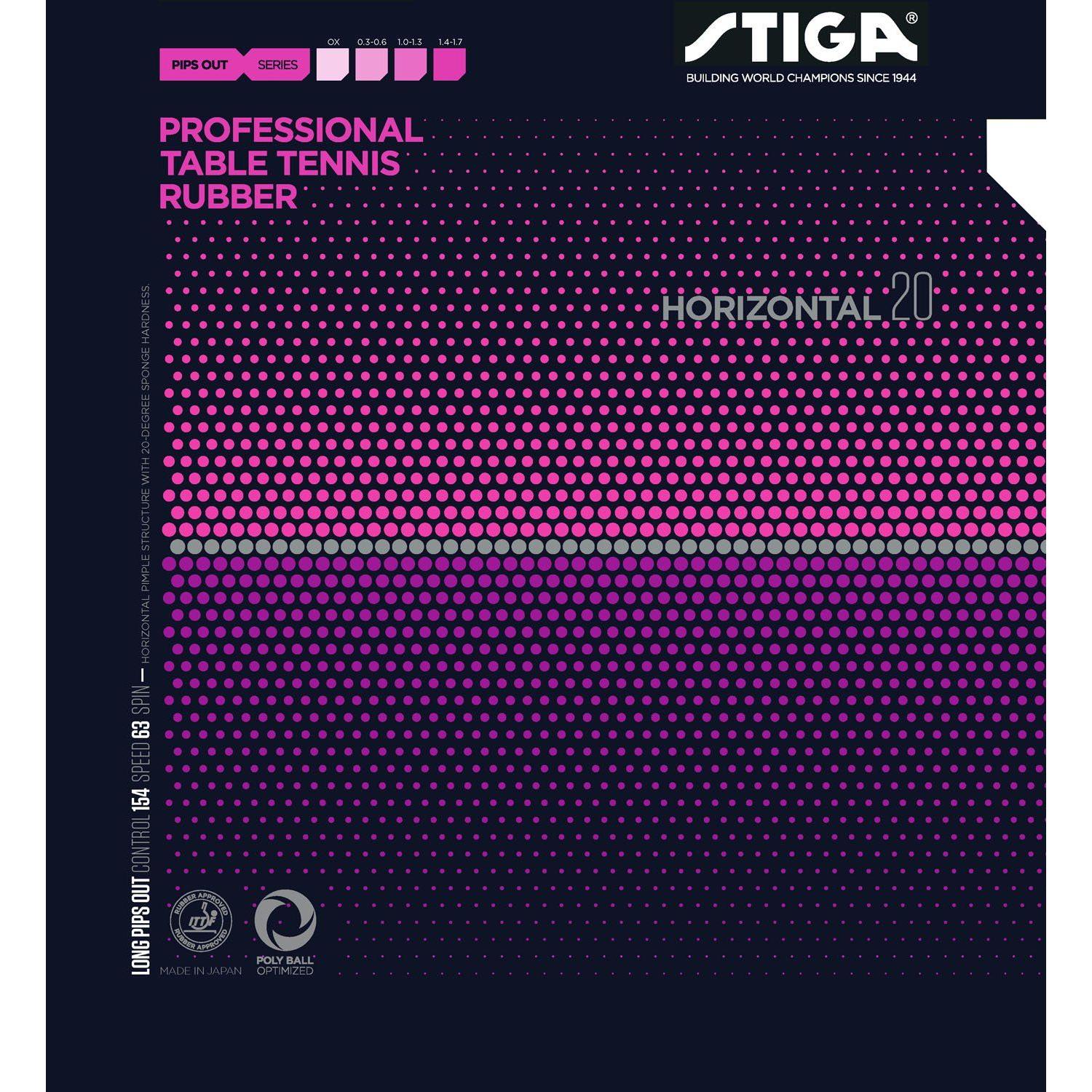 Used STIGA Table Tennis Rubber High Grain Rubber Horizontal 20 Red Thin 1711200513