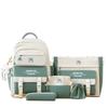 5-Piece Backpack Set Color Block Large Capacity School Bag Korean Style for High School College Students Travel