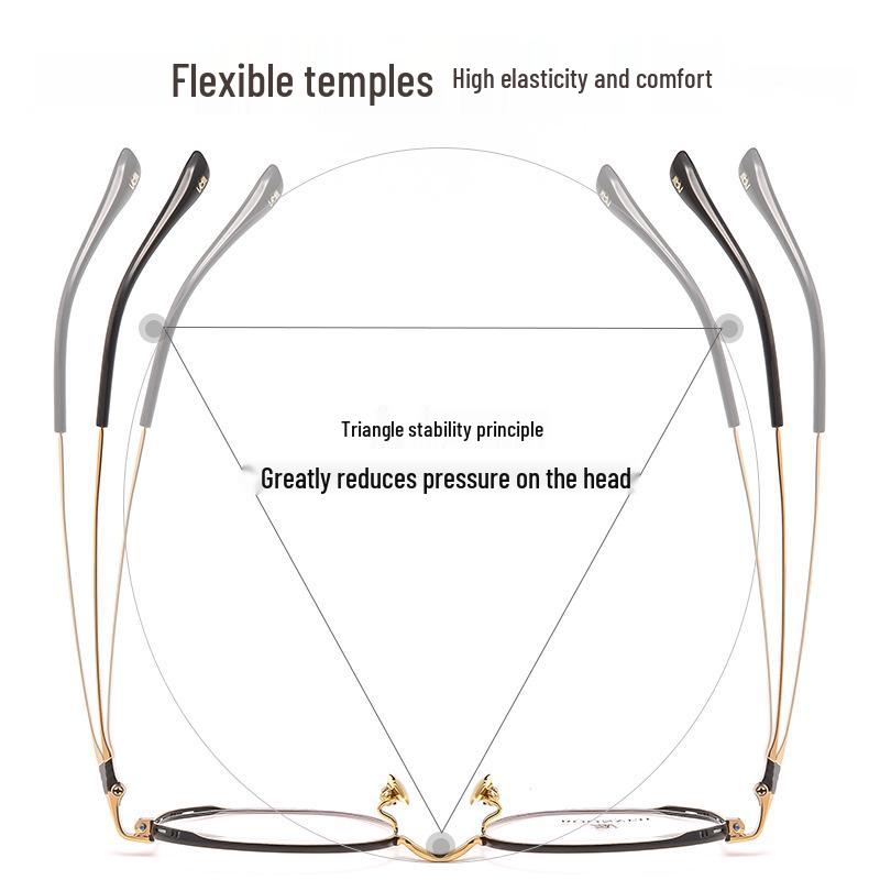Bestfen BW87010 Ultralight Polygonal Titanium Eyeglass Frame for High Power Myopia