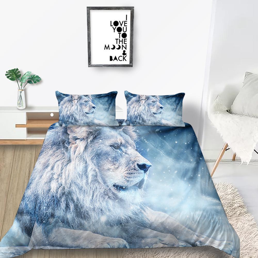 2023 Bettwäsche-Set im neuen Stil, Anzug, Tiger-Muster, Bettbezug, Hunde, Bettbezug, Lions, Teenager, Jungen, Einzelbett-Set, Heimtextilien mit Kissenbezug