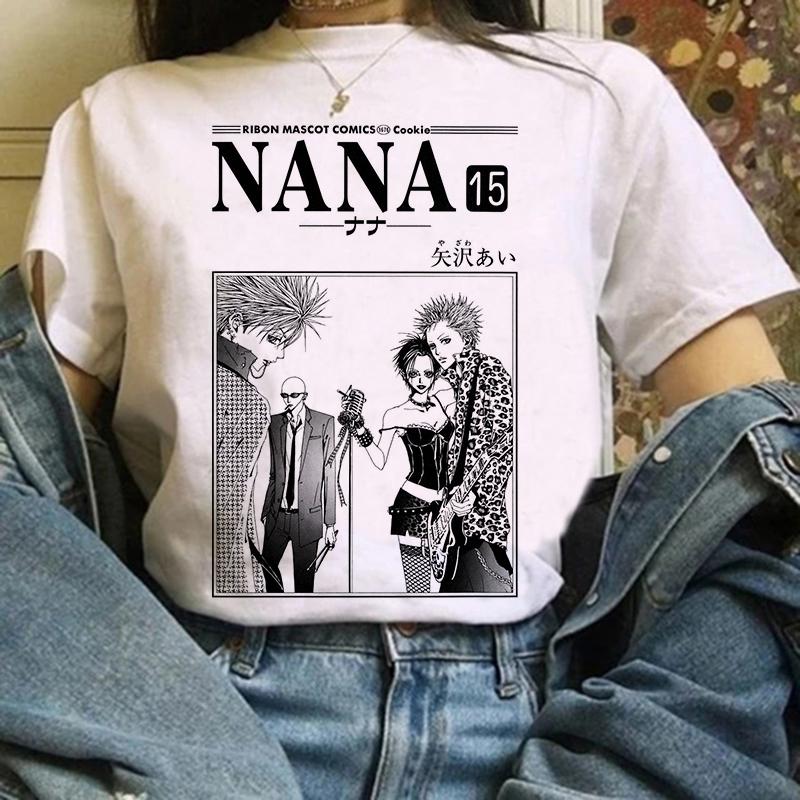 Anime Nana T Shirt for Women Japanese 2000s Style Y2k Tshirt Harajuku Fashion Casual Short Sleeve Top Kawaii Graphic T Shirts