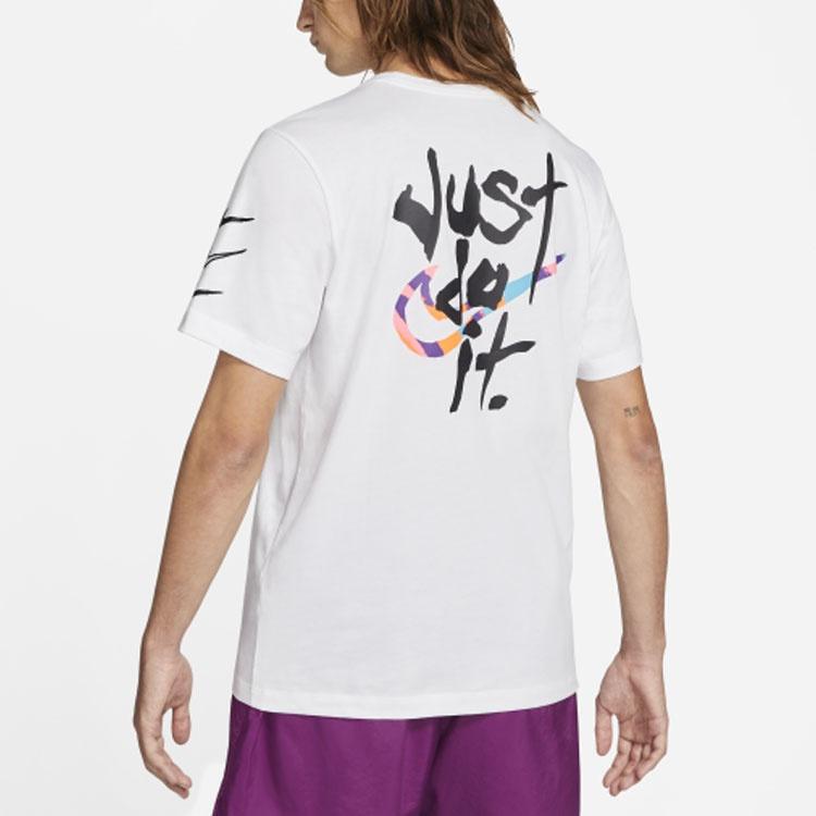 Nike T Shirts Men's White Crew Neck Moderate Straight Fit DB6136-100