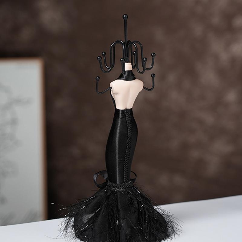 Stilvoller Schmuckständer Stilvoller Schmuckaufsteller Modischer Schmuckorganizer Schwarzer Aufbewahrungsständer