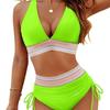 New Deep V Tight Split Swimsuit Women's Sexy High-waisted Bikini Swimsuit