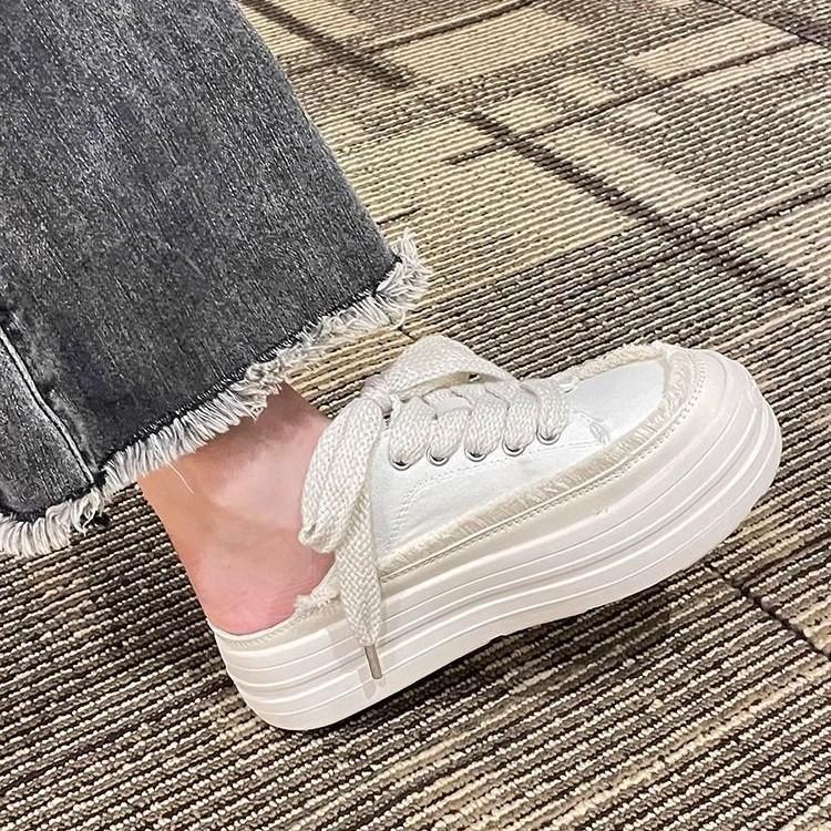 ins Korean version of dad shoes women 2025 summer new student platform sports shoes women's casual bag head canvas half drag