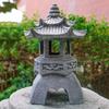 Solární Zenová pagoda lucerna čínská zahradní socha palácové nádvoří dekor eko pryskyřice solární lampa venkovní vnitřní ornament