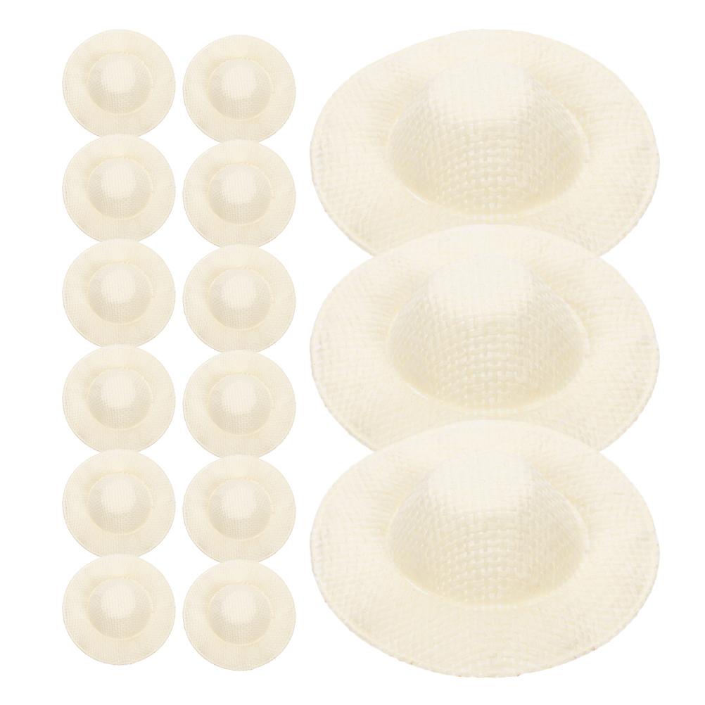 15 Pcs Mini Toy Small Hat Decor House Mini Hats Woven Hat Prop Miniature Tiny Hats Diy Craft Hats Accessories For Bar Living
