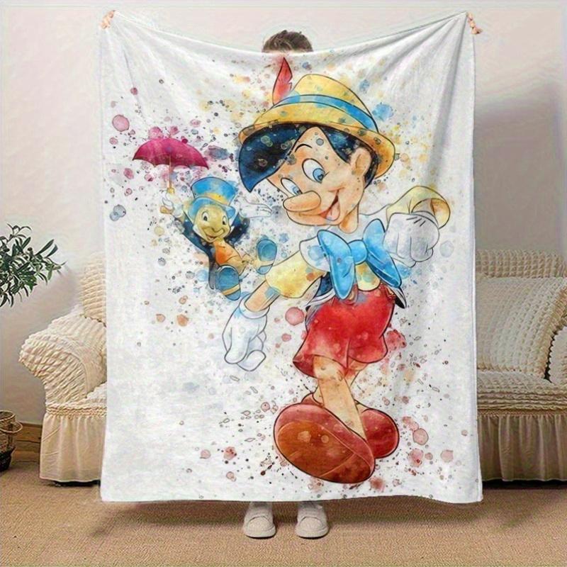 1 pezzo, Stampa Artistica Acquerello di Pinocchio e Grillo Parlante Decorazione per la Casa, Coperta Plaid per Divano, Letto, Viaggio