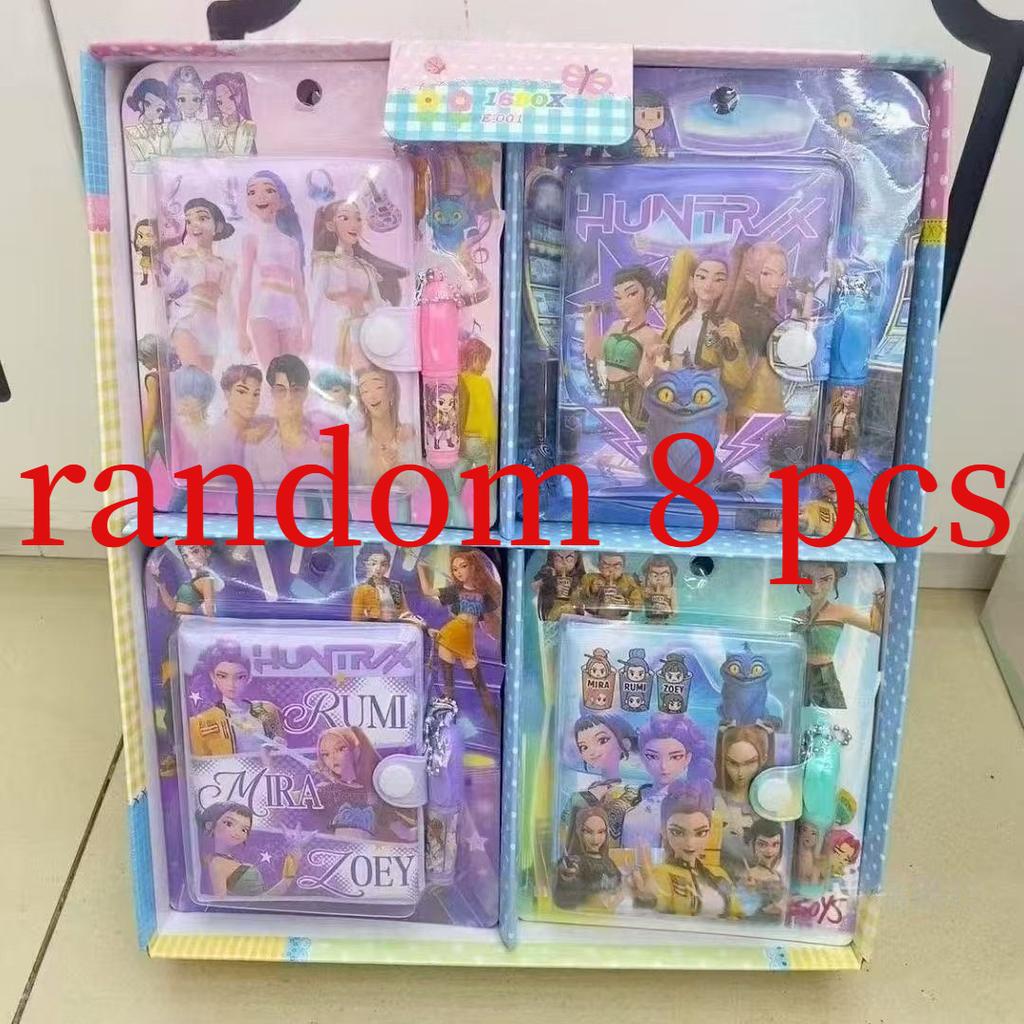 2026 חדש במלאי חם KPOP ציידי שדים מחברת עם סט עטים, מחברת יומן כלי כתיבה לסטודנטים מצוירים למתנה למעריצים