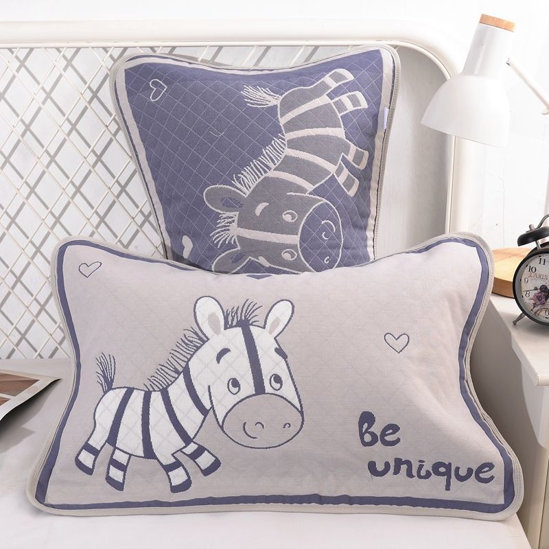2dílný kreslený polštář pro batolata na ručník postel dekorativní povlak na polštář pro kojence Pouzdro na spaní měkký povlak na polštář