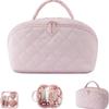 Durable Wide Open Woman Makeup Bag Lay-Flat Water-Resistant Cosmetic Case Travel Organizer for Toiletries & Brushes