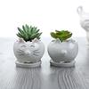 European Mengmeng Cartoon Kitten White Ceramic Flower Pot, Creative Gardening Balcony Succulent Flower Pot Ornament
