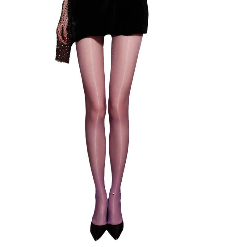 Aurora Luminous White Silk Pantyhose: Sexy Ultra-Thin Reflective Glossy Stockings with Horse Oil T-Toe.
