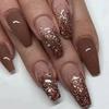 Caramel Sequin Ballet False Nail Stickers