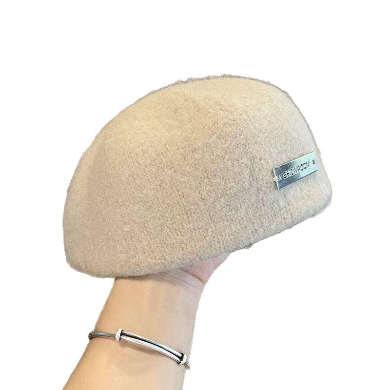 Women's British Style Woolen Newsboy Cap - Versatile Two-Wear Beret for Spring and Autumn, Large Fit, Enhances Small Face Appearance