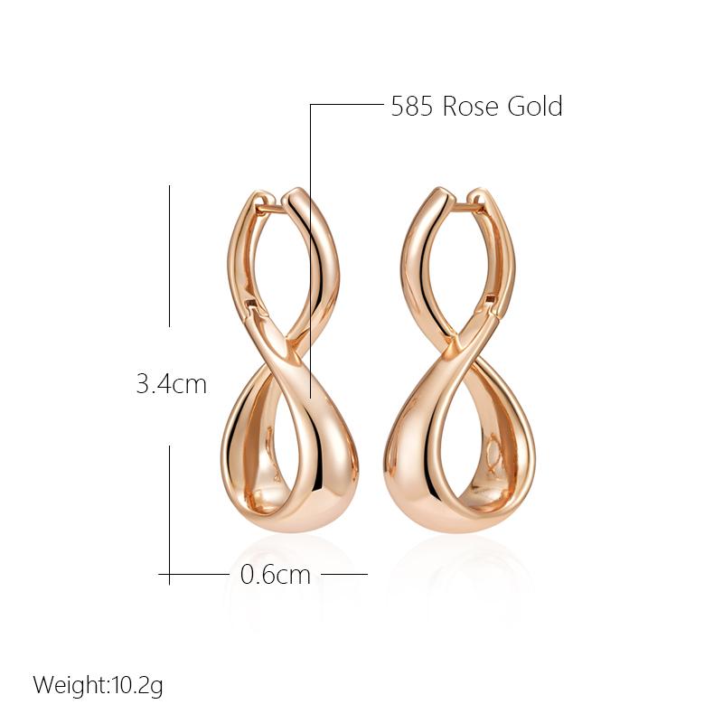 Luxury Retro Water Drop Pendant Women'S Big Earrings  Rose Gold Color Daily Fashion Multipurpose Exquisite Jewelry