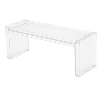 Portariviste da scrivania in plastica trasparente impilabile, organizer da scrivania, mensola espositiva per cosmetici, figurine