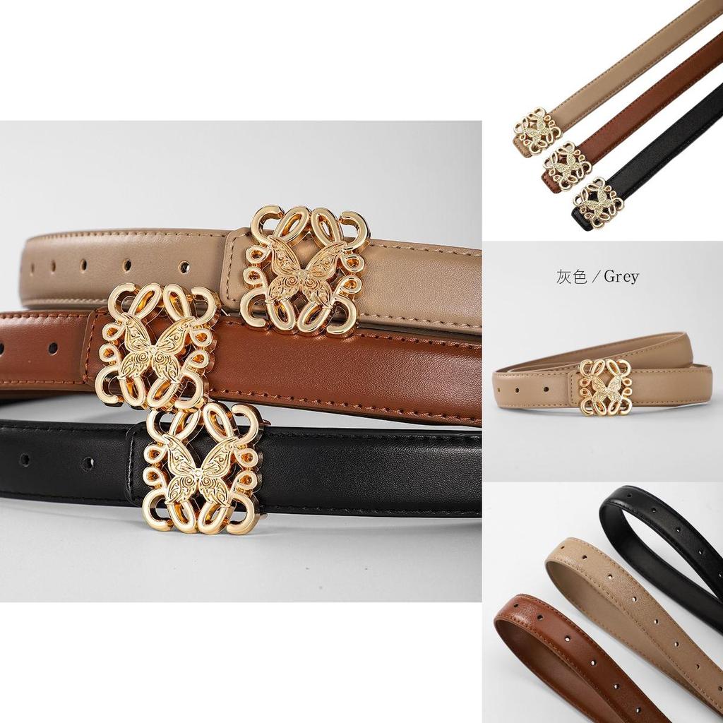 Stylish Women's Casual Versatile Korean Fashion Decorative Belts For Jeans In Smooth Leather