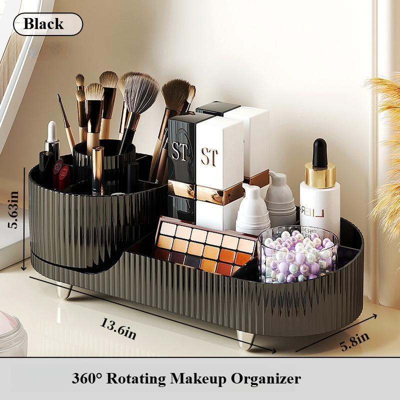360°Rotating Makeup Organizer for Vanity Makeup Brush Holder Cosmetic Organizer Lipstick Eyebrow Pencil Holder Jewelry Container