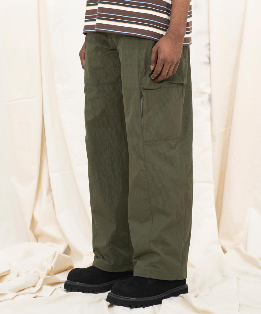 Kallapataleu Easy Wide Nylon Ripstop Pants - Khaki