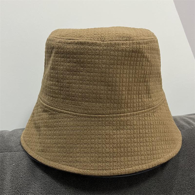 

Простая панама-ведро с пузырьками, женская, весенне-осенняя, однотонная, универсальная шляпа-ведро, детская дорожная панама-ведро Adult (56-58cm) верблюд