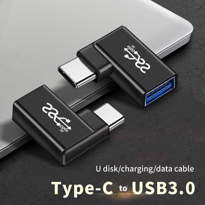 USB C na USB Adaptér 90-stupňový Konektor Rýchle Nabíjanie Plug & Plays USB Nabíjací Konvertor Hliník PVC na Cestovanie